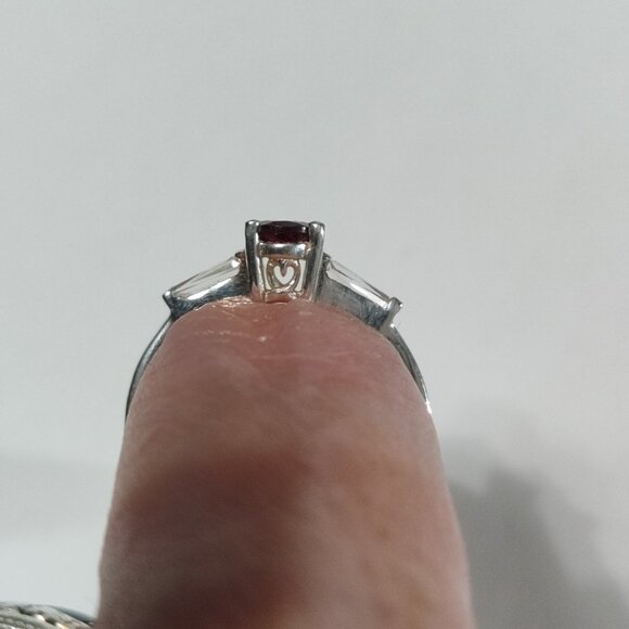 Chuck Clemency Diamond Cut Topaz and Garnet Ring size 6 S Silver 925 + 14K gold - Picture 6 of 9